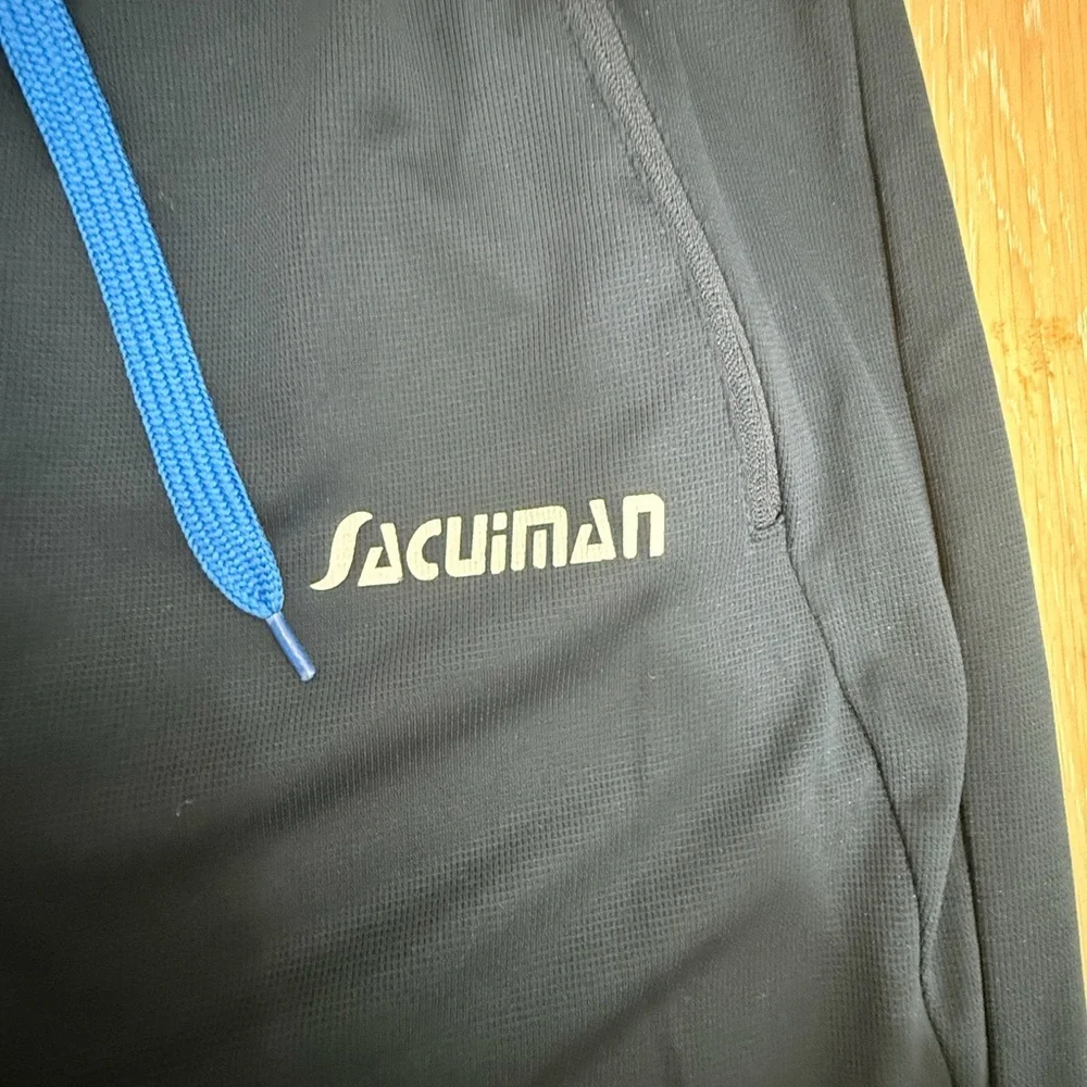 Men's Charcoal Joggers with Blue Accents